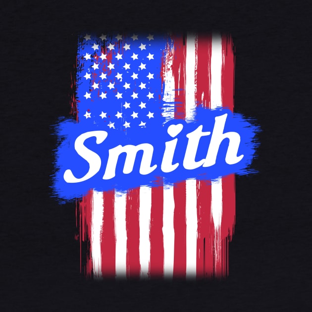 American Flag Smith Family Gift T-shirt For Men Women, Surname Last Name by darius2019